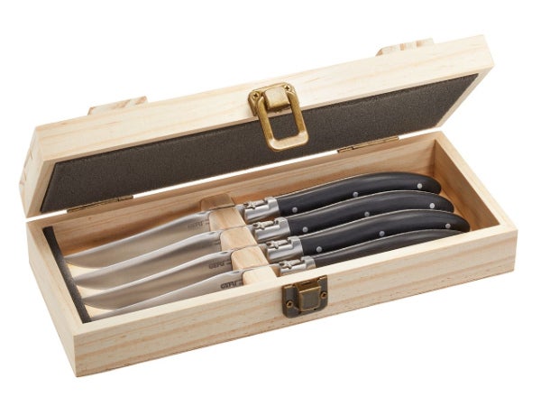GEFU Basco Pihviveitset elegantissa m&auml;ntylaatikossa, 4 kpl